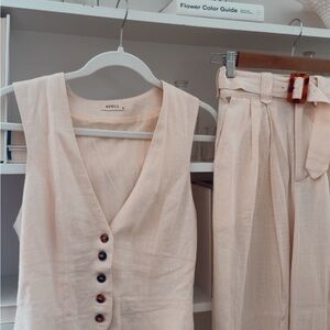 Spell & the Gypsy Collective Linen Vest and Wide Leg Pant with Button Detail